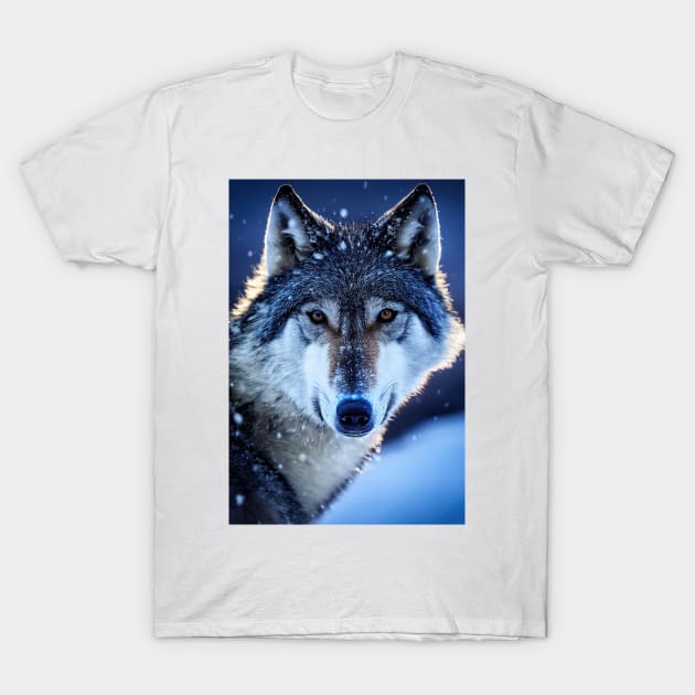 Portrait of Snow wolf T-Shirt by DyeruArt
